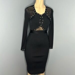 NT long sleeve bandage dress for women sexy V neck size XS